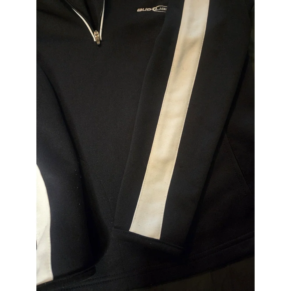 Bud Light quarter zip jacket by North End Women's Small Black &‎ White Vintage